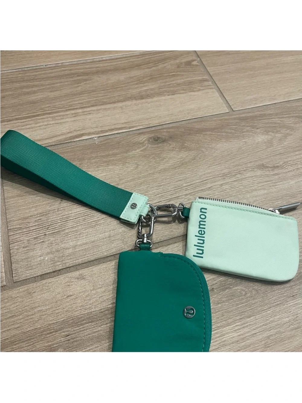 Lululemon Dual Pouch Wristlet Emerald Ice/ Mint Moment O/S W9FB8S